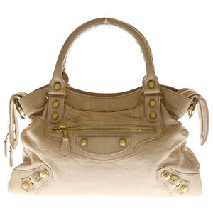 BALENCIAGA The Giant Town bag shoulder pink beige leather